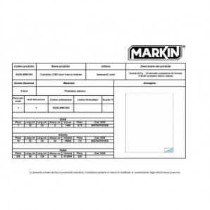 Etichette in poliestere Markin Copialaser A4 210x297 mm - conf. 50 fogli - bianco opaco - X220LWMC503