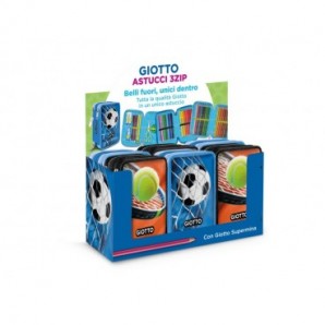 Espositore 6 astucci a 3 zip Giotto Supermina Sport Lovers assortiti - F988400