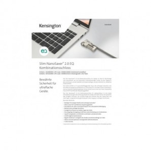 Lucchetto sottile per laptop con combinazione Kensington NanoSaver® 2.0 EQ - ripristinabile - K65090WW