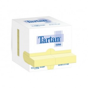 Foglietti riposizionabili Tartan™ Notes 51x38 mm giallo - conf. 12 blocchetti da 100 ff - 5138Y