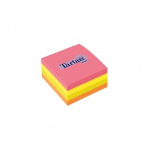 Foglietti riposizionabili Tartan™ Notes 76x76 mm colori assortiti neon - cubo da 400 ff - 7676 N CUBO
