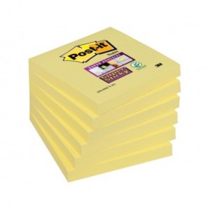 Foglietti riposizionabili Post-it® Super Sticky 76x76 mm - giallo Canary - conf. 6 blocchetti da 90 ff - 654-6SS-CY
