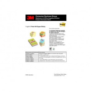 Foglietti riposizionabili Post-it® Super Sticky 76x76 mm - giallo Canary - conf. 6 blocchetti da 90 ff - 654-6SS-CY