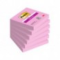 Foglietti riposizionabili Post-it® Super Sticky 76x76 mm - rosa tropicale - conf. 6 blocchetti da 90 ff 654-6SS-PNK