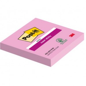 Foglietti riposizionabili Post-it® Super Sticky 76x76 mm - rosa tropicale - conf. 6 blocchetti da 90 ff 654-6SS-PNK