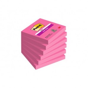 Foglietti riposizionabili Post-it® Super Sticky 76x76 mm - rosa power - conf. 6 blocchetti da 90 ff 654-6SS-PPNK