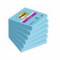 Foglietti riposizionabili Post-it® Super Sticky 76x76 mm - blu - conf. 6 blocchetti da 90 ff - 654-6SS-BLU