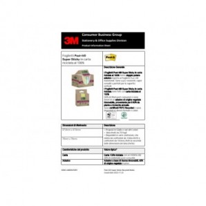 Foglietti riposizionabili Post-it® Super Sticky in carta riciclata 76x127 mm - colori assortiti - conf. 8 blocch/70 ff