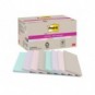 Foglietti riposizionabili Post-it® Super Sticky in carta riciclata 76x127 mm - colori assortiti - conf. 8 blocch/70 ff