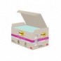 Foglietti riposizionabili Post-it® Super Sticky in carta riciclata 76x127 mm - colori assortiti - conf. 8 blocch/70 ff