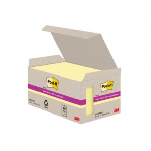 Foglietti riposizionabili Post-it® Super Sticky in carta riciclata 76x127 mm - giallo Canary - conf. 8 blocch/70 ff