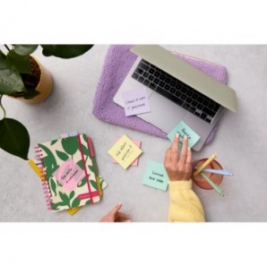 Foglietti riposizionabili Post-it® Super Sticky in carta riciclata 76x76 mm - menta e blu - conf. 2 blocch/70 ff