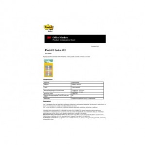Segnapagina Post-it® Index Pastel Flags 12x43 mm - blu, viola, giallo, rosa, verde - conf. 5/20 ff - 683-5 PASTEL