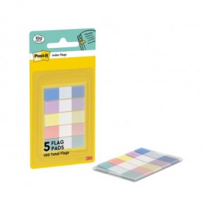 Segnapagina Post-it® Index Pastel Flags 12x43 mm - blu, viola, giallo, rosa, verde - conf. 5/20 ff - 683-5 PASTEL