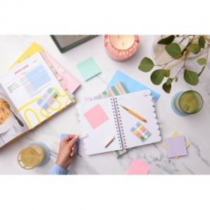 Segnapagina Post-it® Index Pastel Flags 12x43 mm - blu, viola, giallo, rosa, verde - conf. 5/20 ff - 683-5 PASTEL