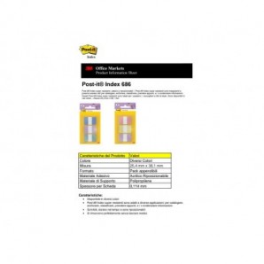 Segnapagina Post-it® Index Pastel Tabs 24x38 mm - blu, viola, verde - conf. 3/12 ff - 686-3 COAST