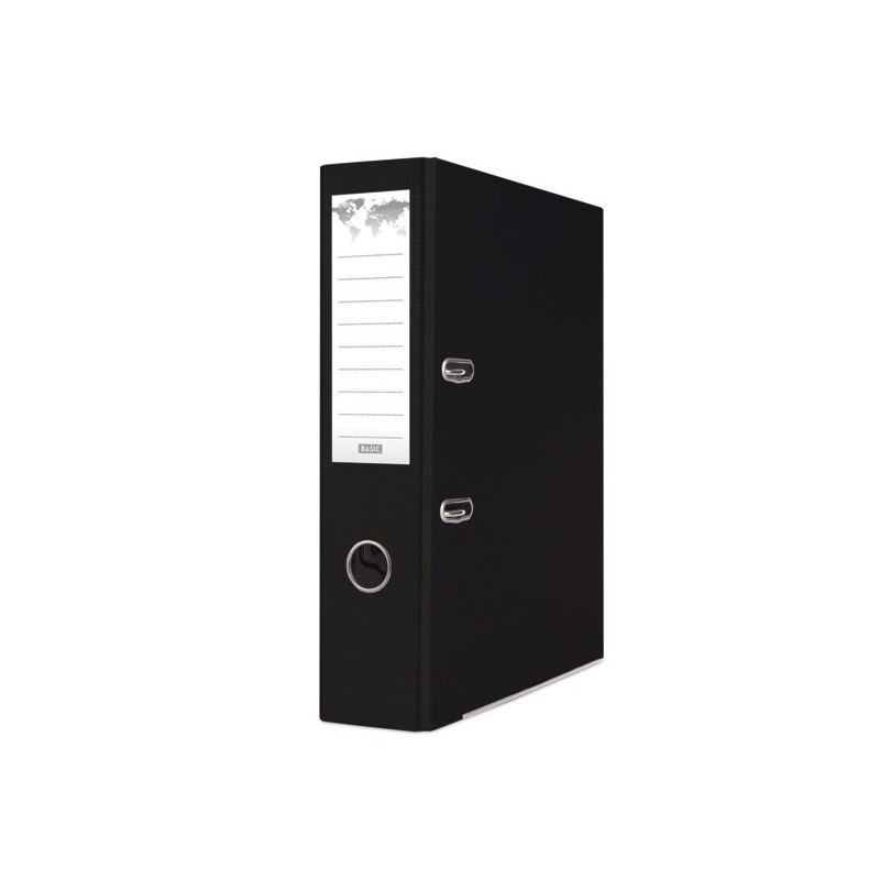 Registratore a leva senza custodia Binder BASIC-S in PP A4 - dorso 8 cm - nero - 21024221-05