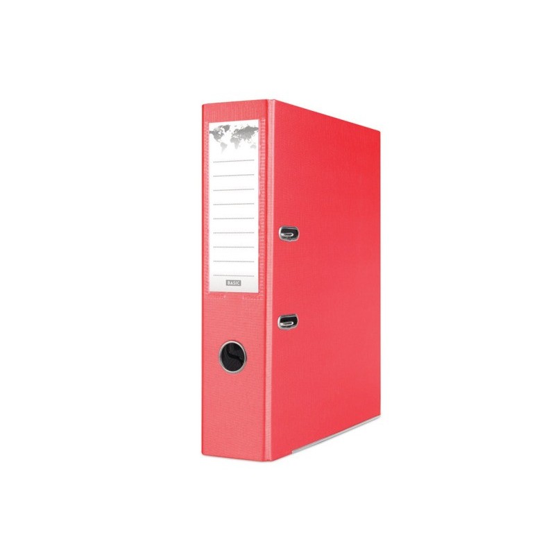 Registratore a leva senza custodia Binder BASIC-S in PP A4 - dorso 8 cm - rosso - 21024221-04