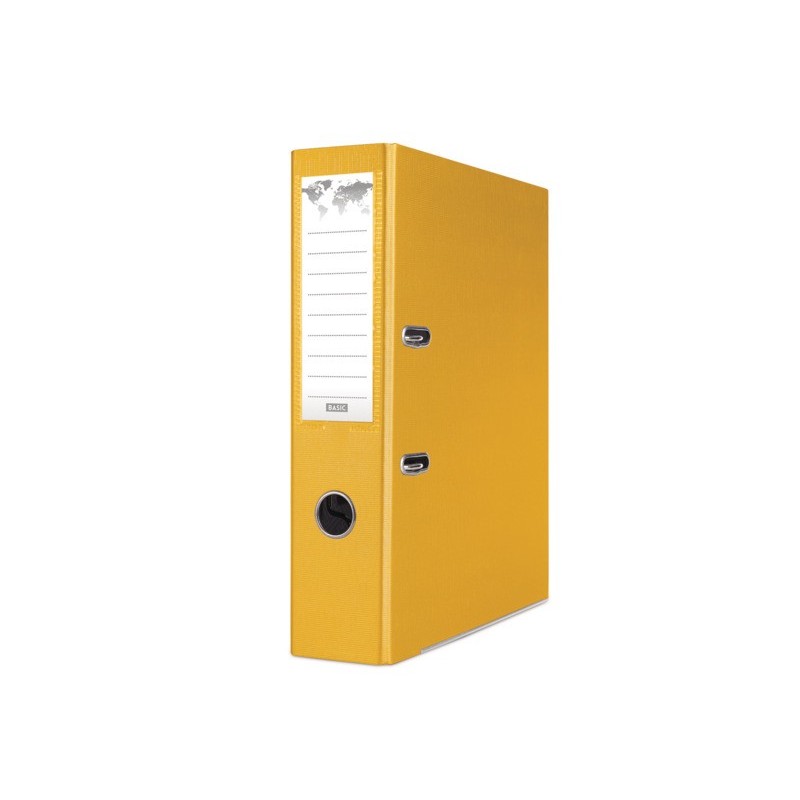 Registratore a leva senza custodia Binder BASIC-S in PP A4 - dorso 8 cm - giallo - 21024221-06