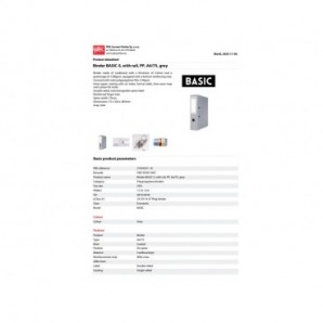 Registratore a leva senza custodia Binder BASIC-S in PP A4 - dorso 8 cm - grigio - 21024221-10