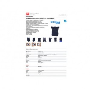 Zaino per laptop Donau Travel modello London - fino a 15,6'' - 18 L colore blu navy - 11571141-03