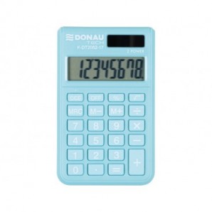 Calcolatrice tascabile Donau Tech con display a 8 cifre - 97x60x10 mm azzurro K-DT2082-17
