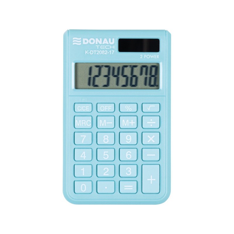 Calcolatrice tascabile Donau Tech con display a 8 cifre - 97x60x10 mm azzurro K-DT2082-17