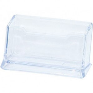 Portabiglietti da visita da tavolo Donau in PS 1 scomparto - 110x45x55 mm - trasparente - 7475001-99