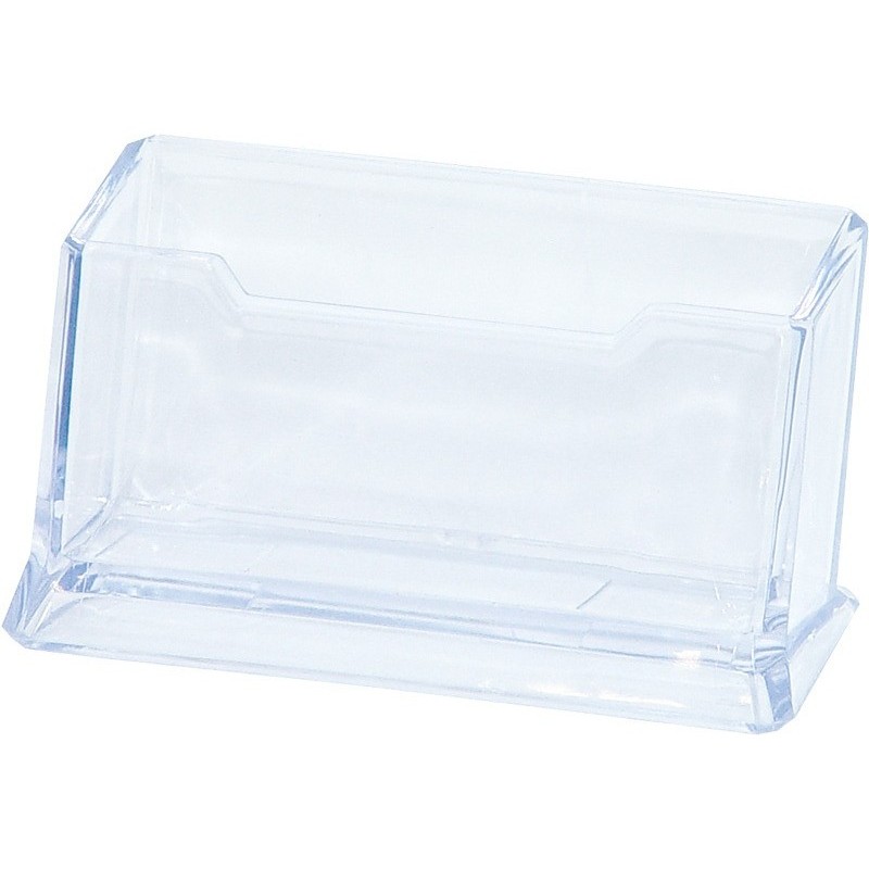 Portabiglietti da visita da tavolo Donau in PS 1 scomparto - 110x45x55 mm - trasparente - 7475001-99