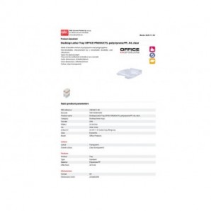 Vaschetta portacorrispondenza da scrivania Office Products in PP A4 - trasparente - 18016011-90
