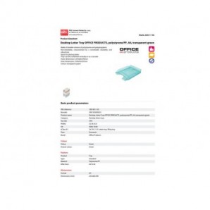 Vaschetta portacorrispondenza da scrivania Office Products in PP A4 - trasparente verde - 18016011-02