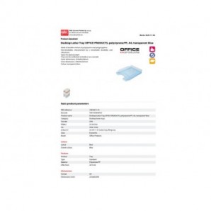 Vaschetta portacorrispondenza da scrivania Office Products in PP A4 - trasparente blu - 18016011-01
