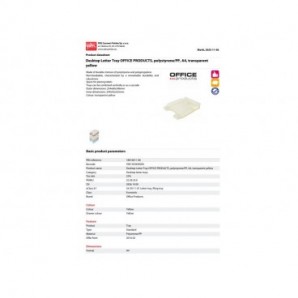 Vaschetta portacorrispondenza da scrivania Office Products in PP A4 - trasparente giallo - 18016011-06