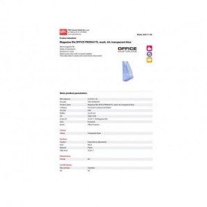 Portariviste in plastica rigida Office Products A4 - trasparente blu 21215511-01