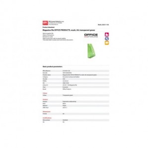 Portariviste in plastica rigida Office Products A4 - trasparente verde 21215511-02
