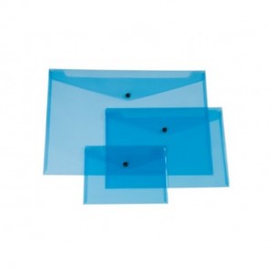 Busta portadocumenti con bottone Q-Connect A5 in PP blu - KF03606
