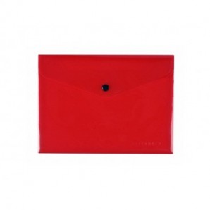 Busta portadocumenti con bottone Q-Connect A5 in PP rosso - KF03605