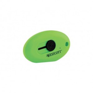 Cutter di sicurezza Westcott con mini lama a scatto in ceramica lunghezza 31 mm verde - E-16474 00