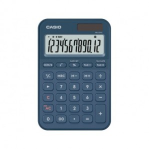 Calcolatrice da tavolo Casio solare o a batteria - display 12 cifre - blu MS-20YC-NY-W-EP