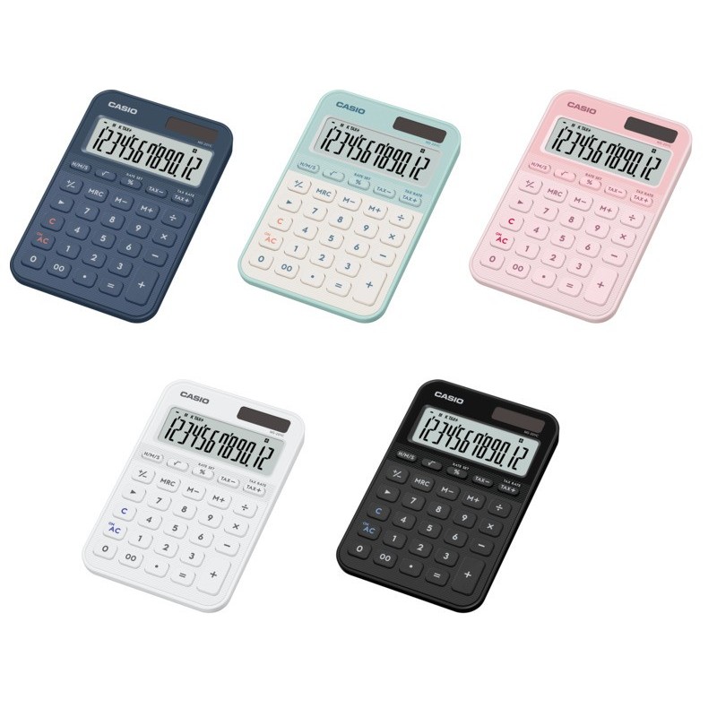 Calcolatrice da tavolo Casio solare o a batteria - display 12 cifre - rosa MS-20YC-LP-W-EP