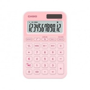 Calcolatrice da tavolo Casio solare o a batteria - display 12 cifre - rosa MS-20YC-LP-W-EP