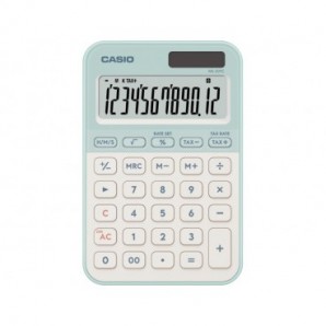 Calcolatrice da tavolo Casio solare o a batteria - display 12 cifre - verde MS-20YC-LG-W-EP