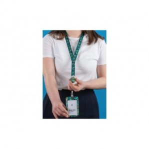 Kit porta badge 110x68 mm + cordoncino 440x20 mm + avvolgibile nero con filo 80 cm Avery tropicale - R4828HT-1