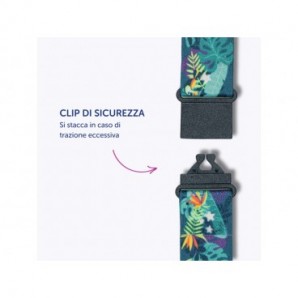 Kit porta badge 110x68 mm + cordoncino 440x20 mm + avvolgibile nero con filo 80 cm Avery tropicale - R4828HT-1