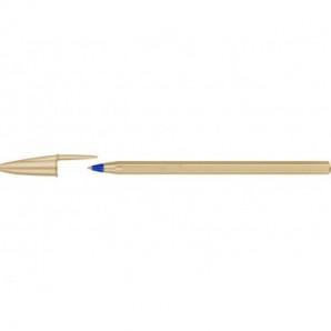 Penna a sfera con cappuccio BIC Cristal Glacé punta M 1 mm - inchiostro blu - colore fusto oro - 302522