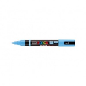 Marcatore a tempera Uni Posca con punta a pennello semi-flessibile 1-4 mm azzurro - M PC5BR AZ