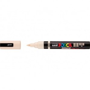 Marcatore a tempera Uni Posca con punta a pennello semi-flessibile 1-4 mm beige M PC5BR BG