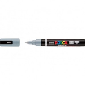 Marcatore a tempera Uni Posca con punta a pennello semi-flessibile 1-4 mm grigio M PC5BR GR