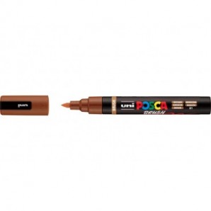 Marcatore a tempera Uni Posca con punta a pennello semi-flessibile 1-4 mm marrone - M PC5BR M