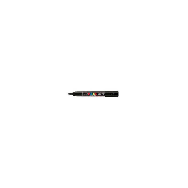 Marcatore a tempera Uni Posca con punta a pennello semi-flessibile 1-4 mm nero M PC5BR N